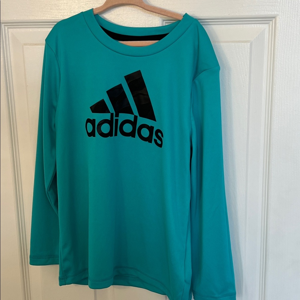 Adidas Kids Turquoise Climalite Long Sleeve Tee